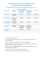TARIFS SALLES PARTICULIERS ET ENTREPRISES délib 26 septembre 2022