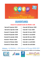 Ouverture LAEP JANVIER à AVRIL 2026
